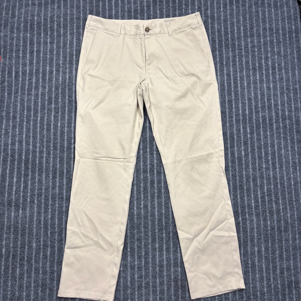 Mizzen+Main Mens Baron Trim Performance Chino Pants 32x30 Khaki Tan Polyester